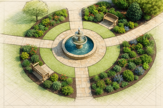 Fountain In the Middle Of A Garden