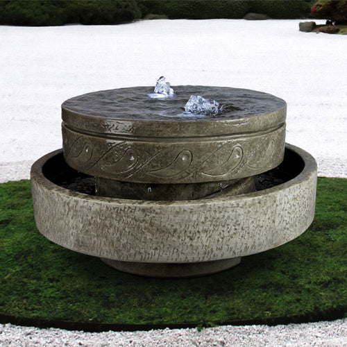 garden fountain stone cascade