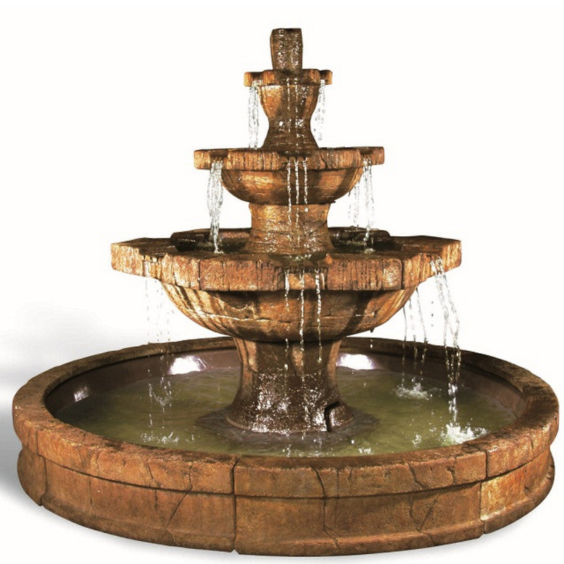 garden fountain stone cascade