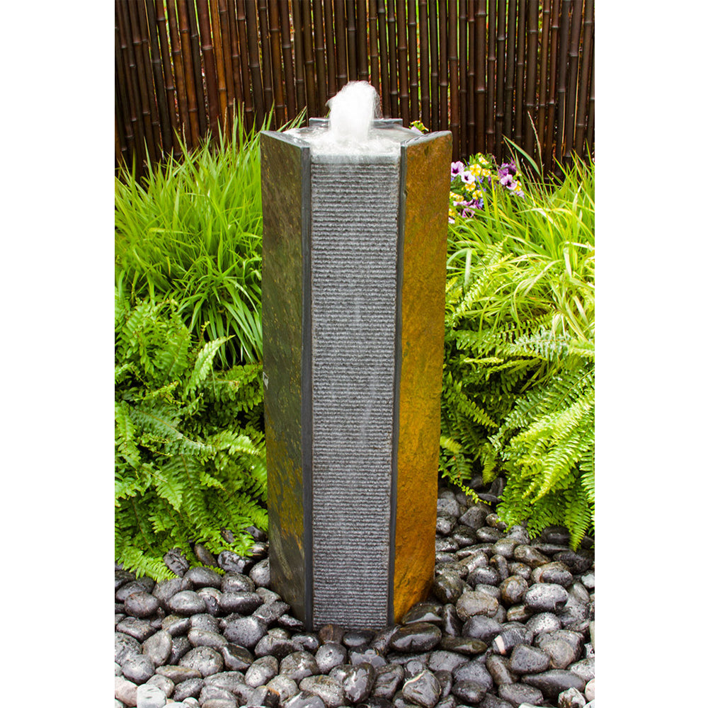 stone fountain octagon basalt tower
