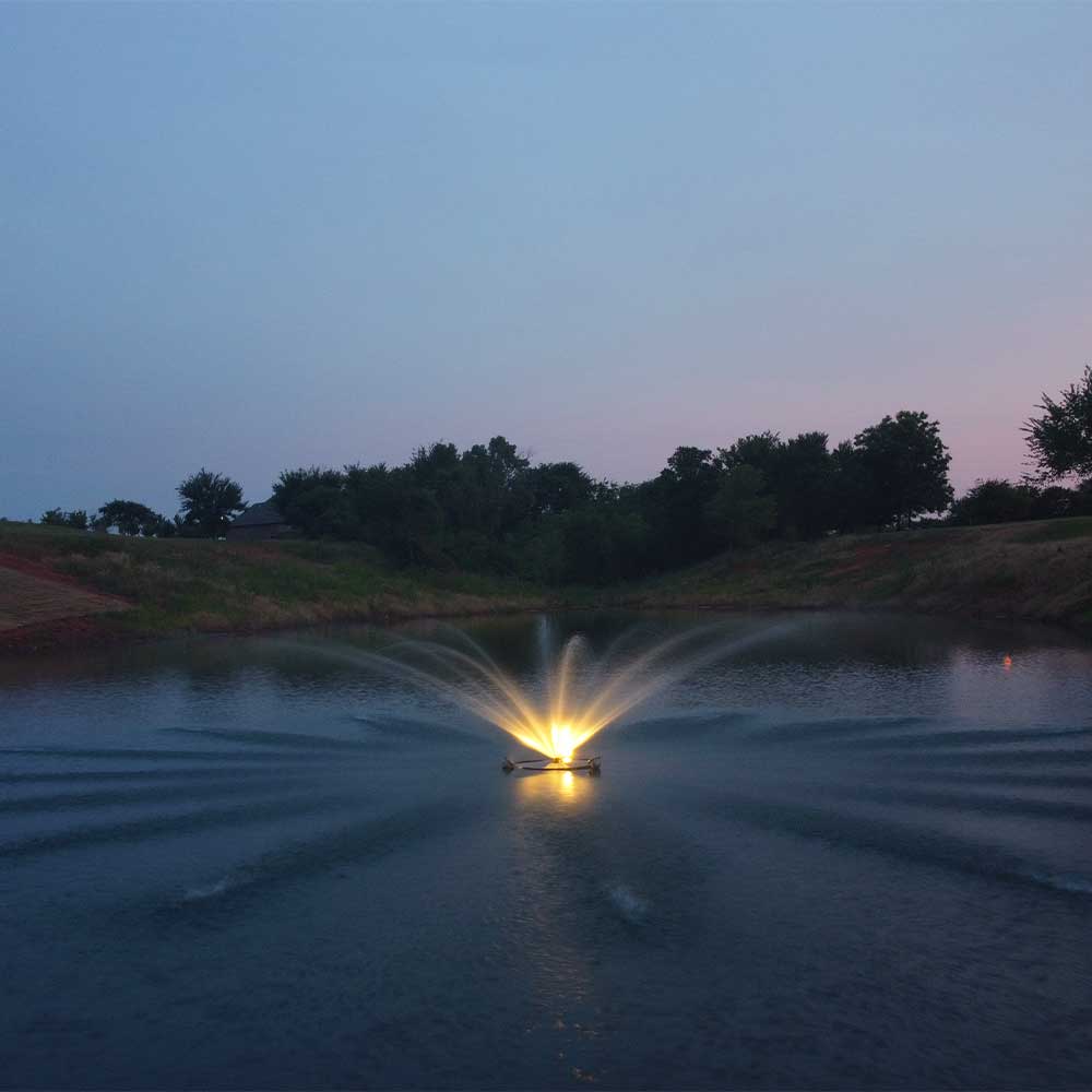 PondSelect Classic Series 3/4 HP Pond Fountain, 5 Spray Patterns – 115V